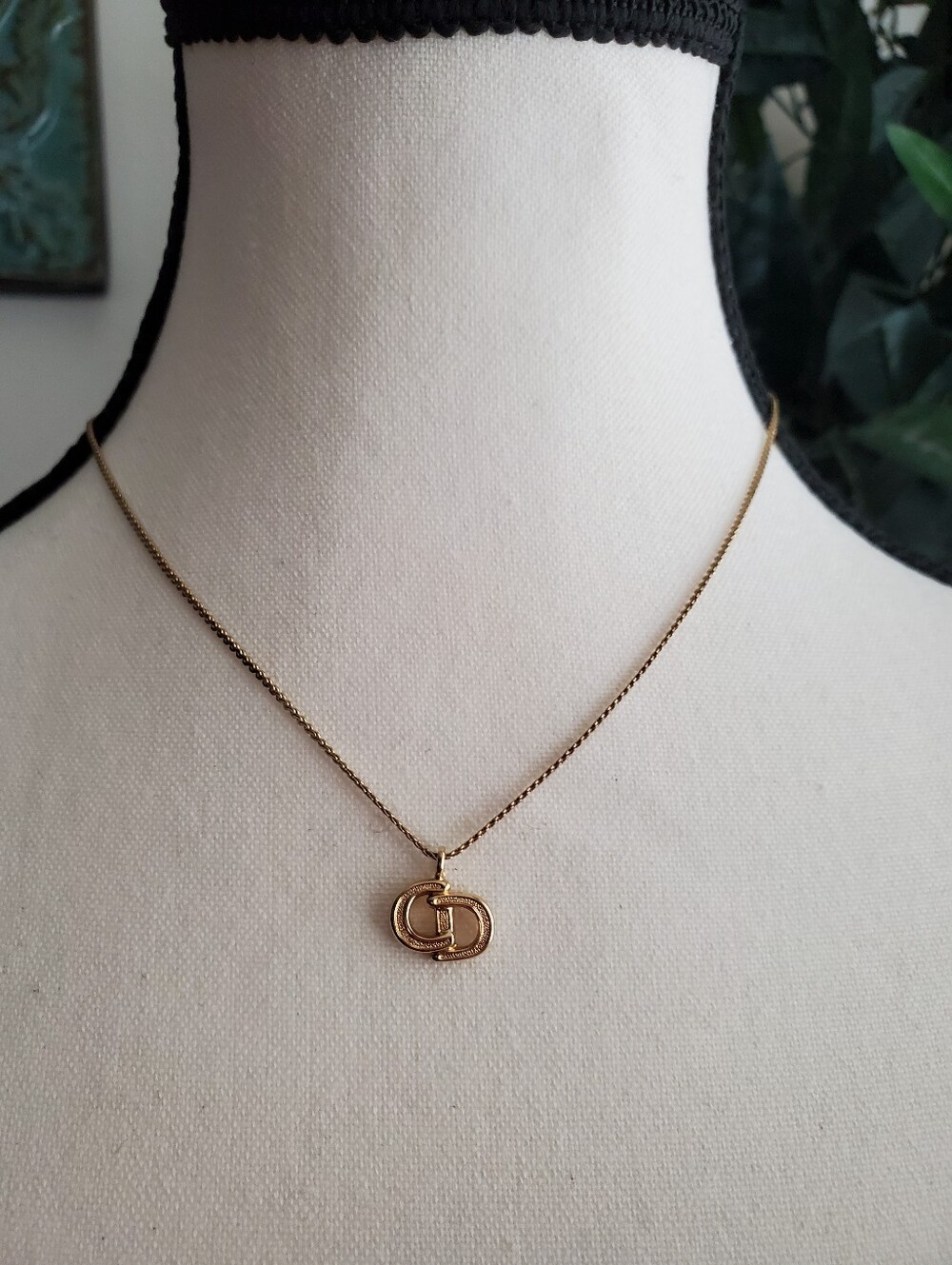 Christian Dior Vintage CD Pendant Necklace